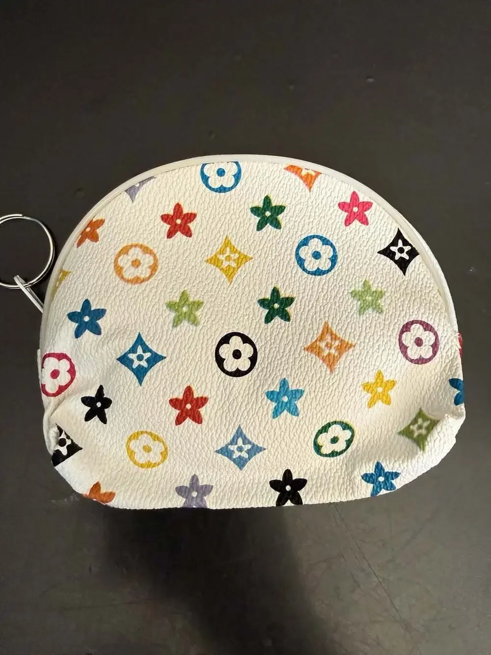 Multicolor Star and Monogram Pattern Coin Purse Pouch